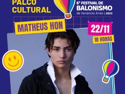 Matheus Hon encanta o Festival de Balonismo de Venâncio Aires com show especial nesta noite