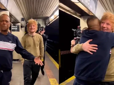 ‘Ed Sheeran transforma metrô de Nova York em palco surpresa com performance de Castle on the Hill’
